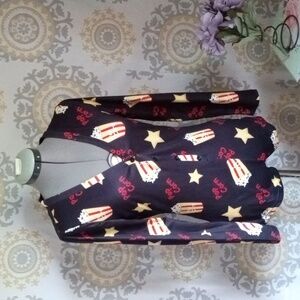 Romper popcorn black novelty movie size med lg